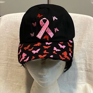 Butterfly Pink Ribbon Cure Ball Cap.